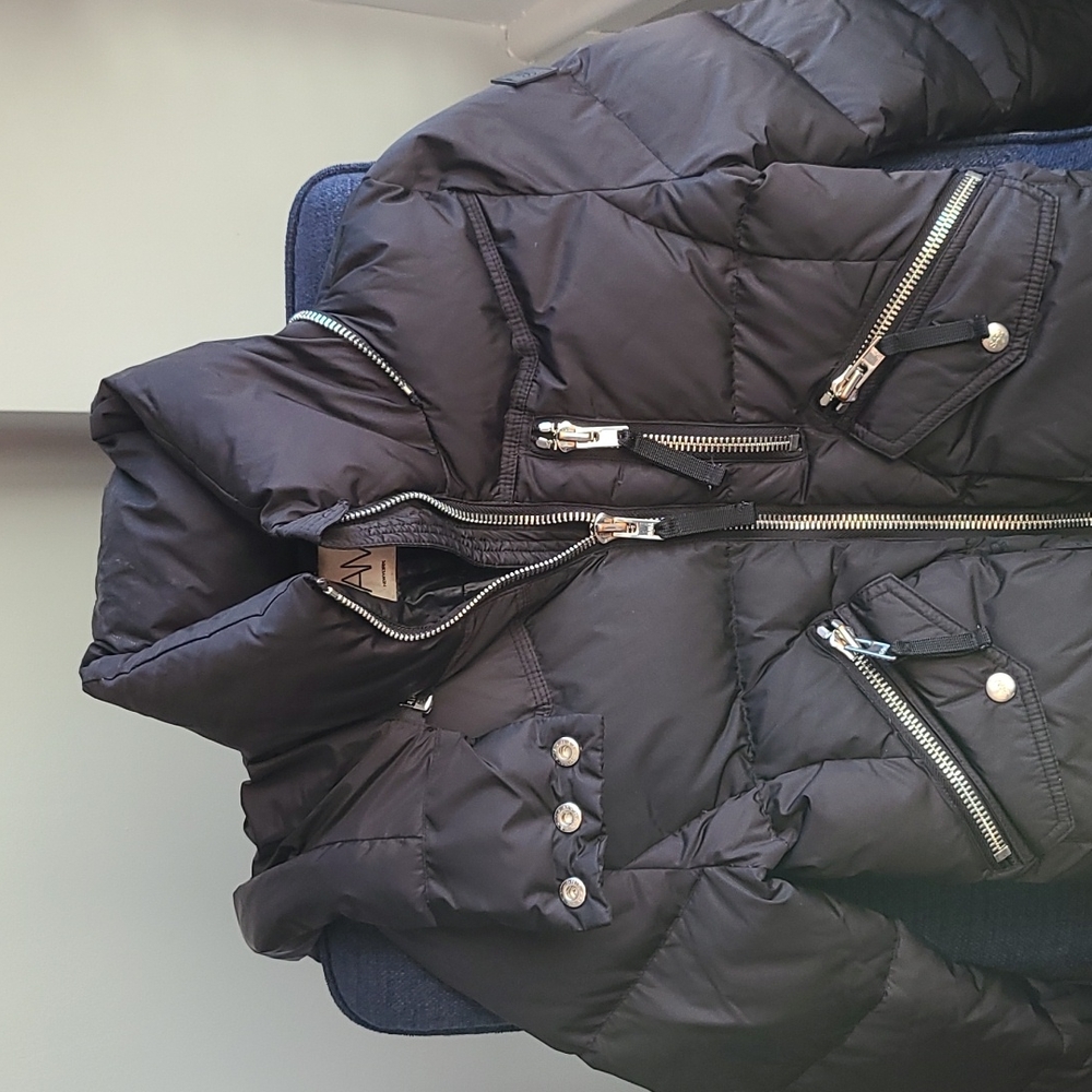 Sam Kids Black Down Jacket with Removable Hood Size 12 (Black)